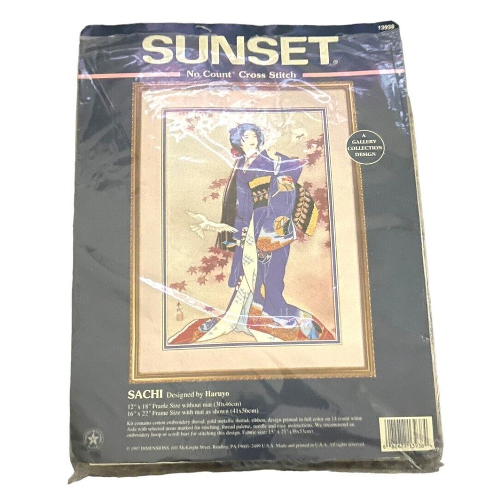 Sunset Sachi 13938 No Count Cross Stitch Kit  Dimensions 1997 Design by Haruyo